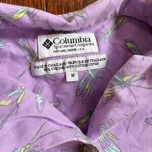 Vintage Columbia Dragonfly Button-Up Shirt Size M